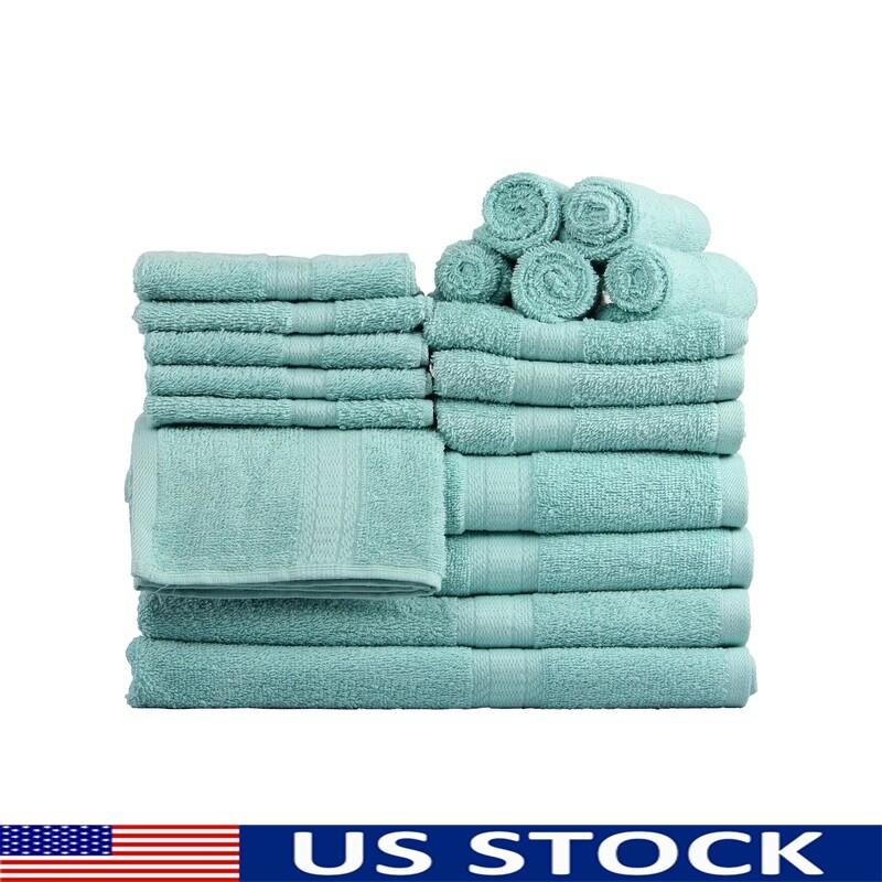 18-Piece Soft Absorbent Cotton Towel Set for Bath Hand Wash Spa Gym Hotel Use