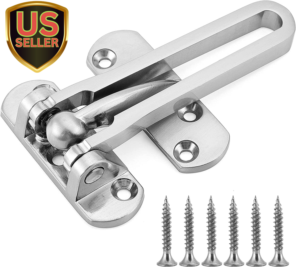 Stainless Steel Door Lock Latch for Home & Hotel Security - Brushed SUS-304 Finish