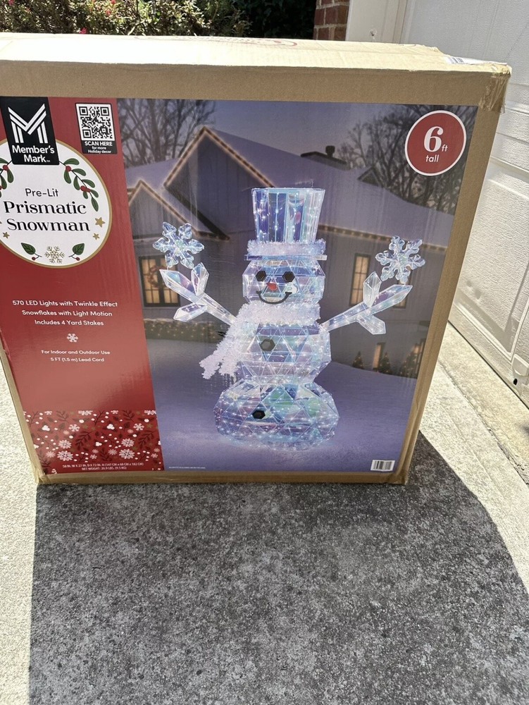 Member's Mark 6' Pre-Lit Prismatic Snowman (📪 SHIPS SAME DAY) NEW CHRISTMAS-image