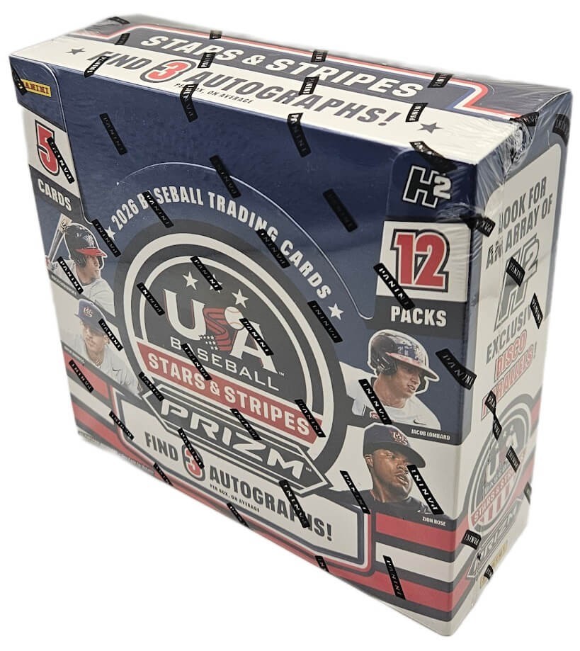 2026 Panini Prizm Stars & Stripes USA Baseball Sealed H2 Hobby Hybrid Box 3 AUTO