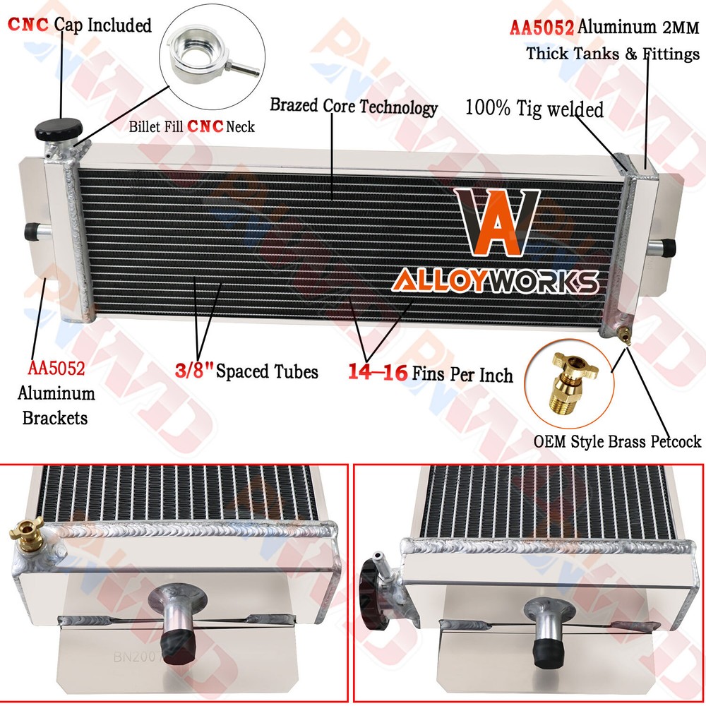 2 Rows Air to Water Aluminum Intercooler Liquid Heat Exchanger Radiator