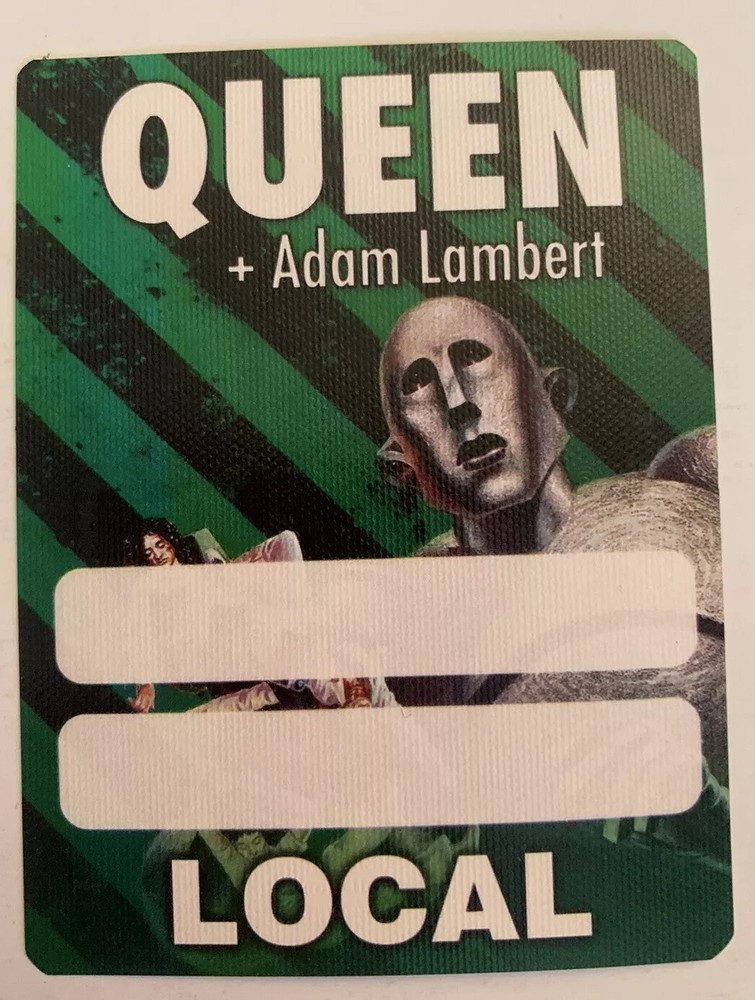Queen + Adam Lambert 2013 Extravaganza Green Concert Tour Backstage Pass