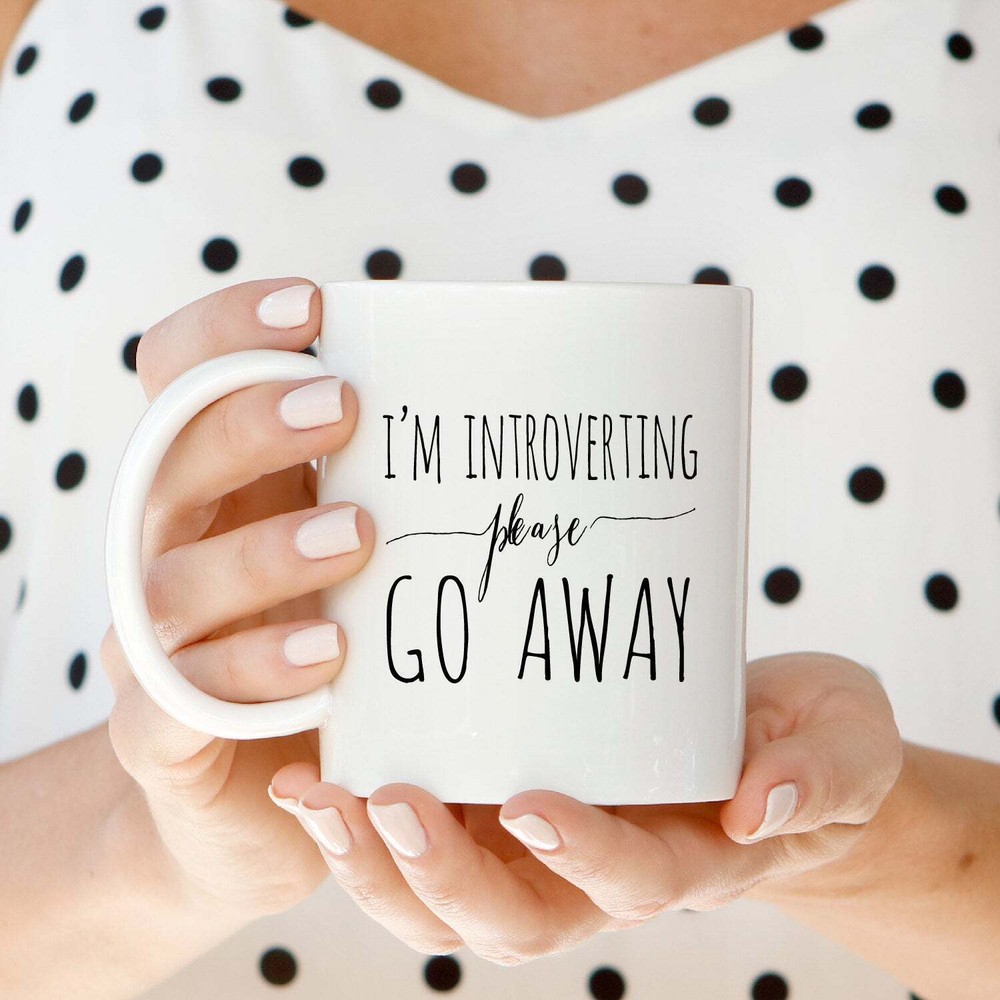 **Introvert Coffee Mug - Funny Ceramic Quote Mug with 