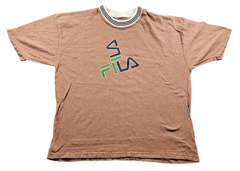 Vintage Fila Shirt Mens XL Retro Striped Collar 90s T-Shirt Tee