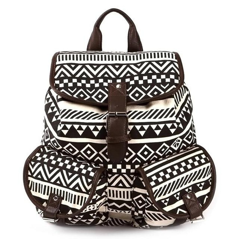 Popular Canvas print backpack for womens