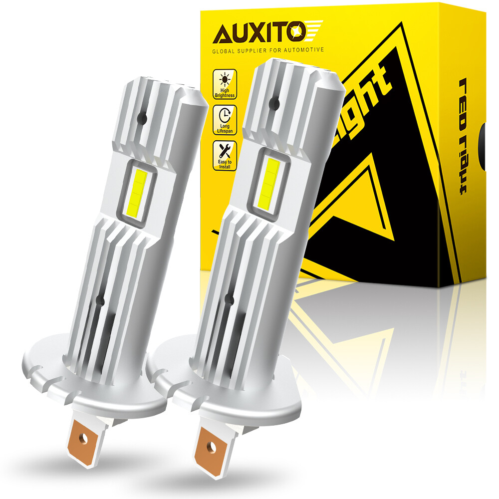 2pcs AUXITO H1 LED High Low Beam Headlight Bulbs 6500K 22000lm Error-Free White