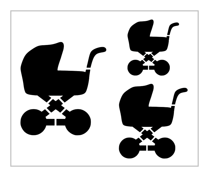 Baby Carriage Stencil Stroller Buggy Infant 8.5