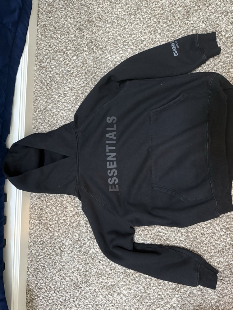 Used Fear of God Essentials Pullover Hoodie Applique Logo - Size Medium