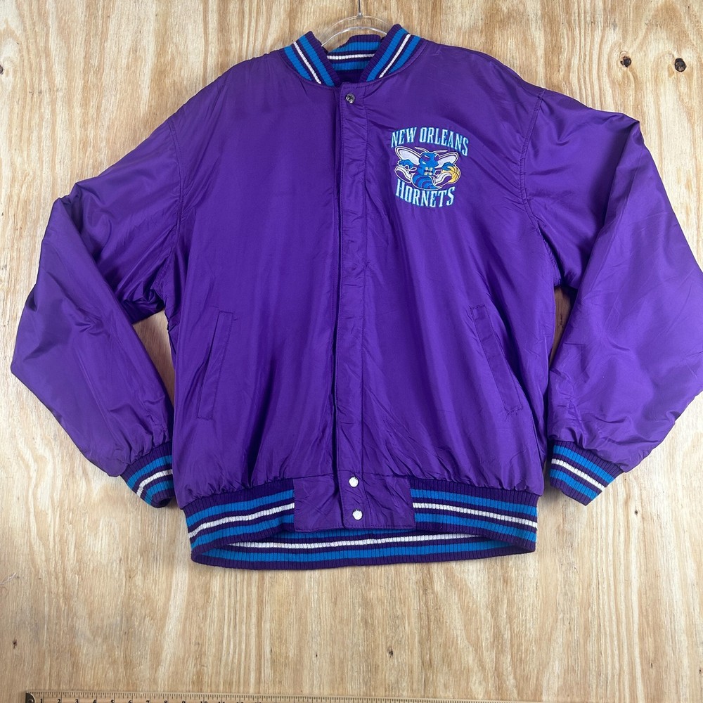VTG Jeff Hamilton New Orleans Hornets Reversable Varsity Jacket Men's Large 90's