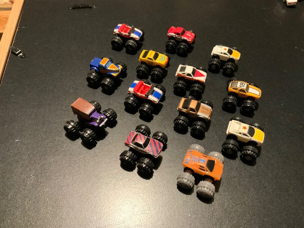 Micro Machines/ Funrise Monster Truck Lot of 13- Porsche, Mustang, Willys