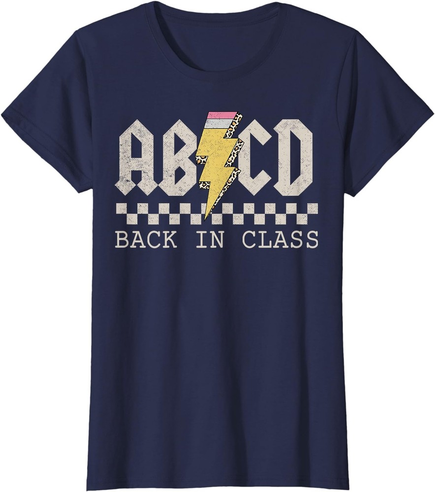 Rock Back To School ABCD Back In Class Teachers Gift Ladies' Crewneck T-Shirt-image