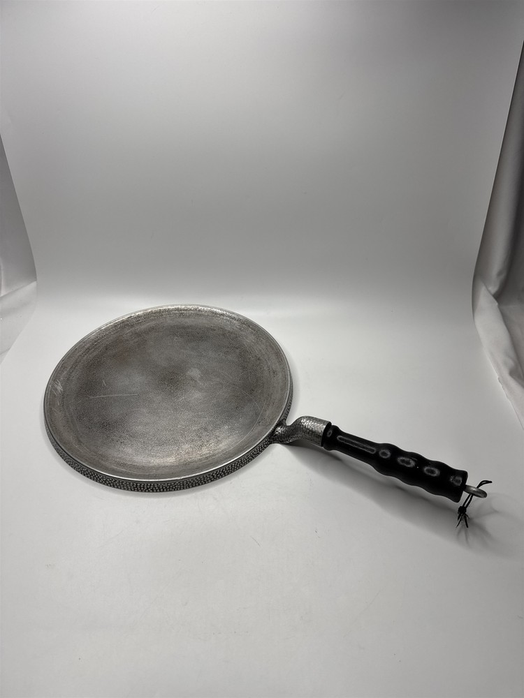 Club Hammercraft Cast Aluminum Flat Griddle with Wooden Handle for Pancakes Crepes Tortillas