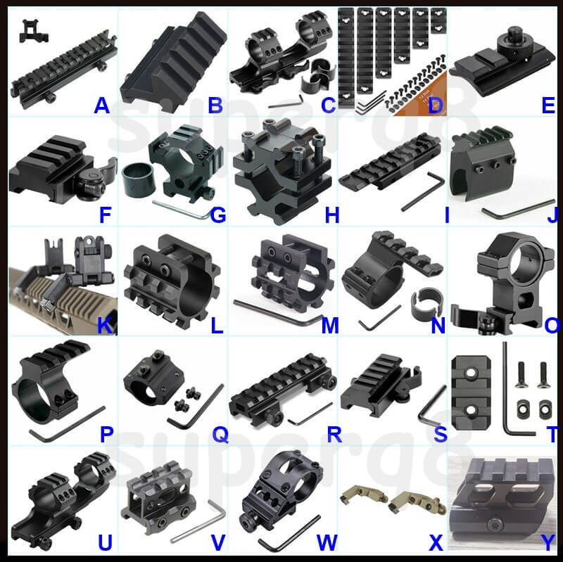 Various Rifle Scope Mounts Set Base Adapter Picatinny Dovetail Rail Slots Mount