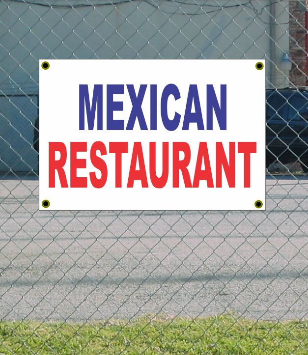 2x3 Mexican Restaurant Red White Blue Banner Sign New Discount Size Price