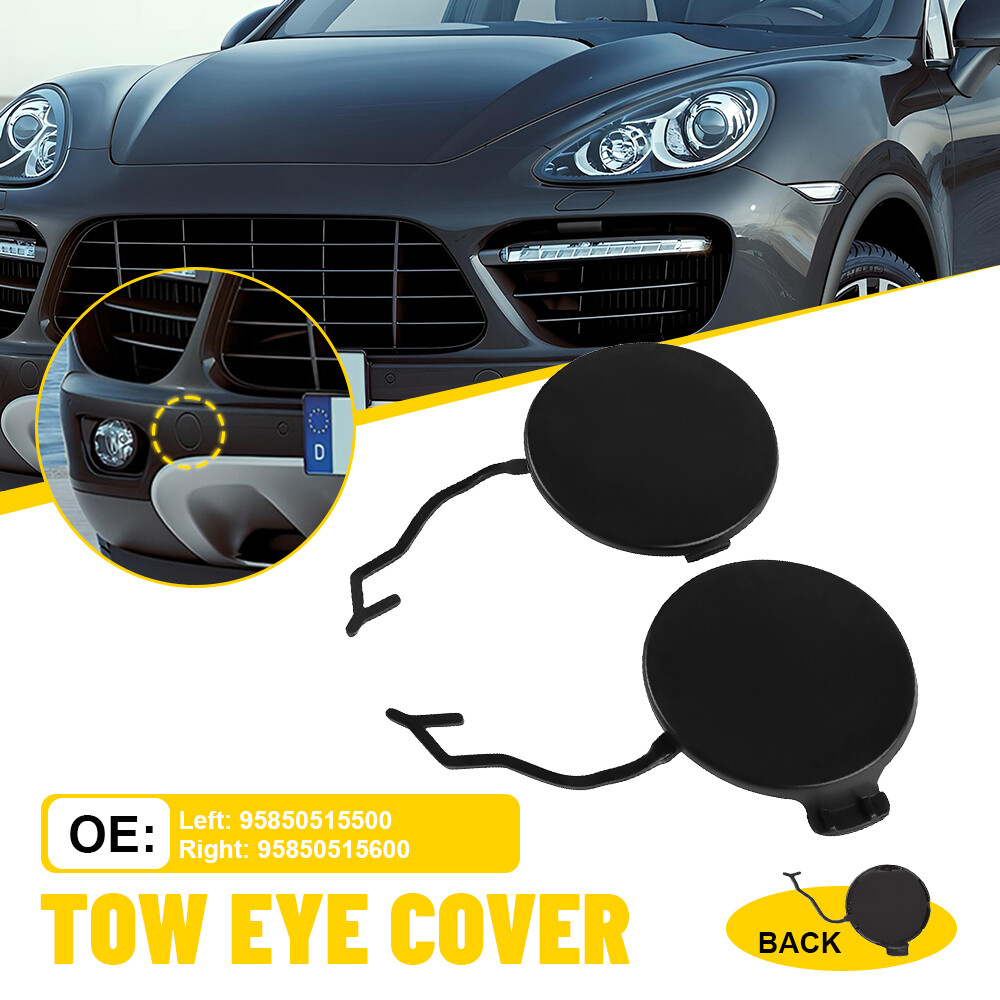 Black Front Left Bumper Tow Hook Cover for 2011-2014 Porsche Cayenne