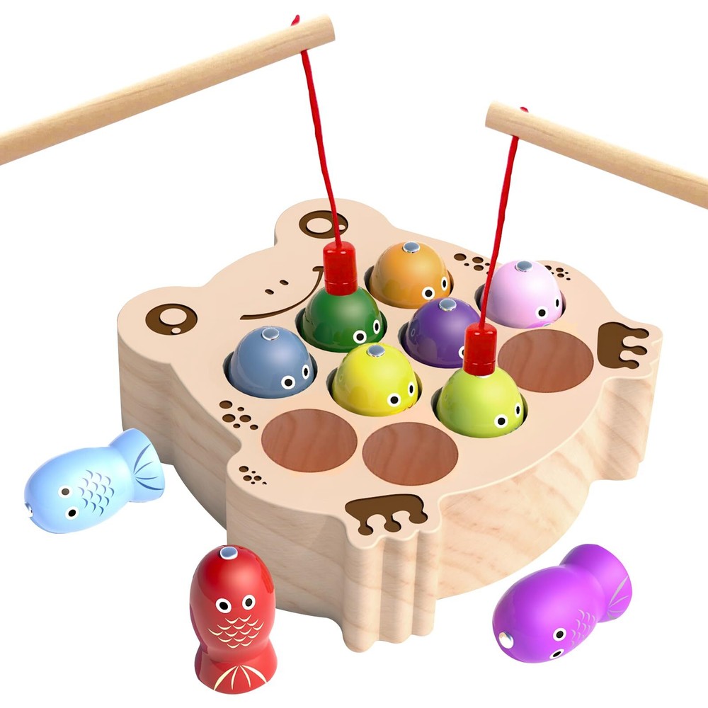 edutree Wooden Magnetic Fishing Game for Toddlers 1-3 Montessori Sensory Busy...