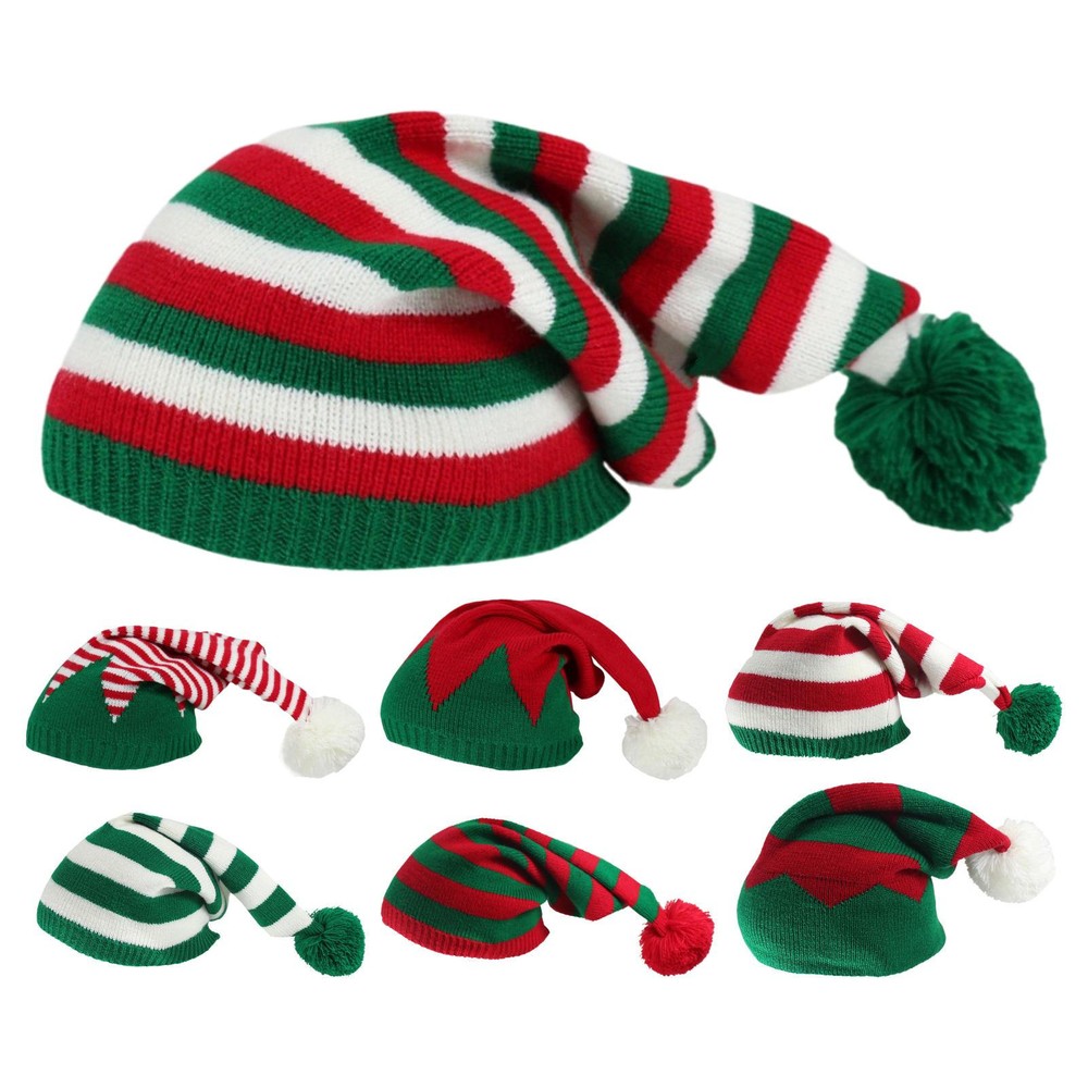 Christmas Knit Hat Women Men Adult Santa Hat Beanie Winter Warm Hat