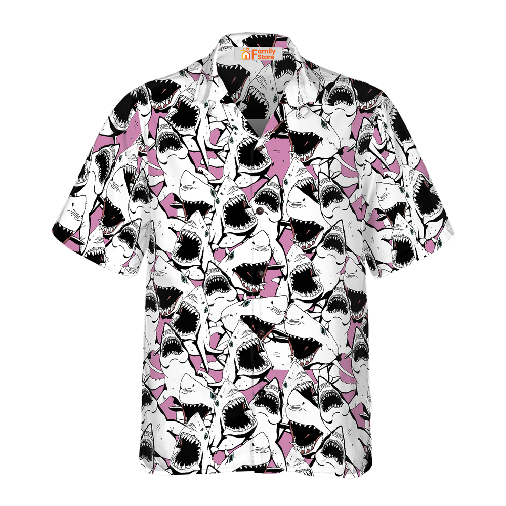 Men's Shark Pattern Hawaiian Shirt US Size Summer Style New Design