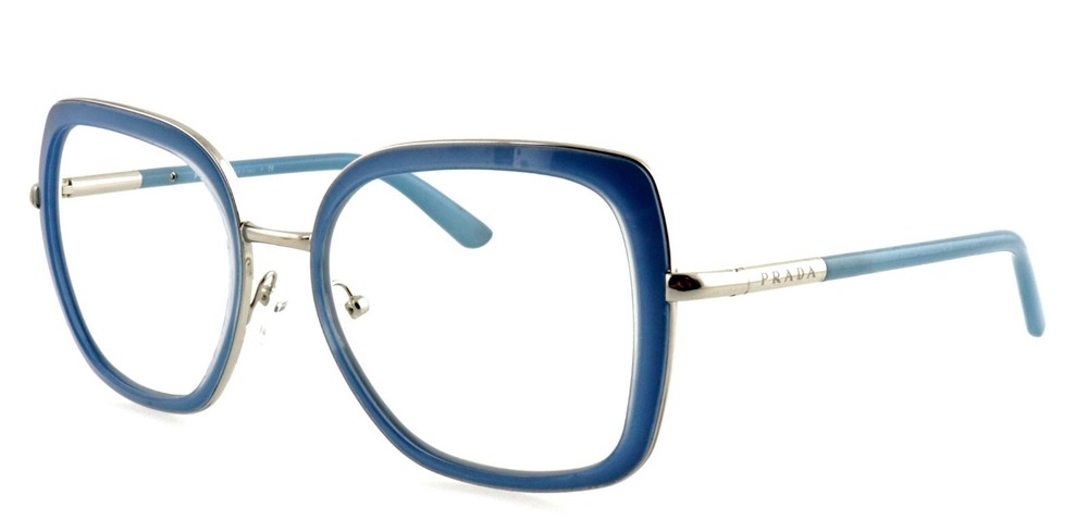Prada SPR59M 1BC-3M1 55mm Blue Silver Eyeglass Sunglass Frames Made in Italy