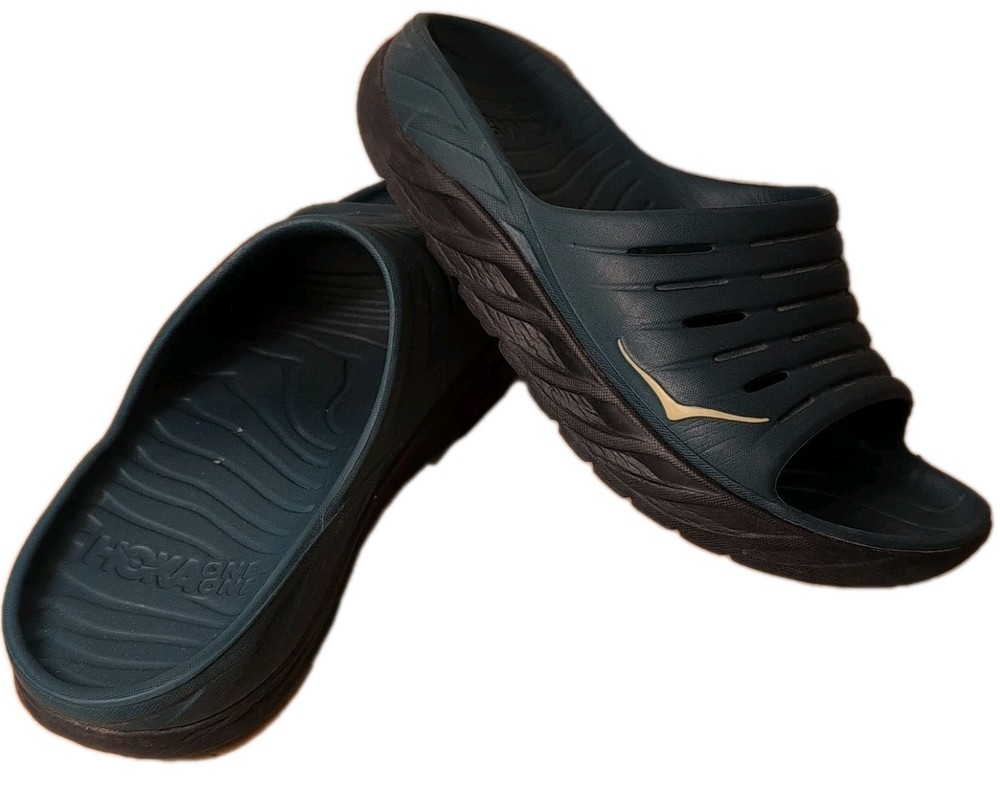 Hoka Ora Recovery Slides Comfort Cushioned Slip On in Teal Blue Size 11