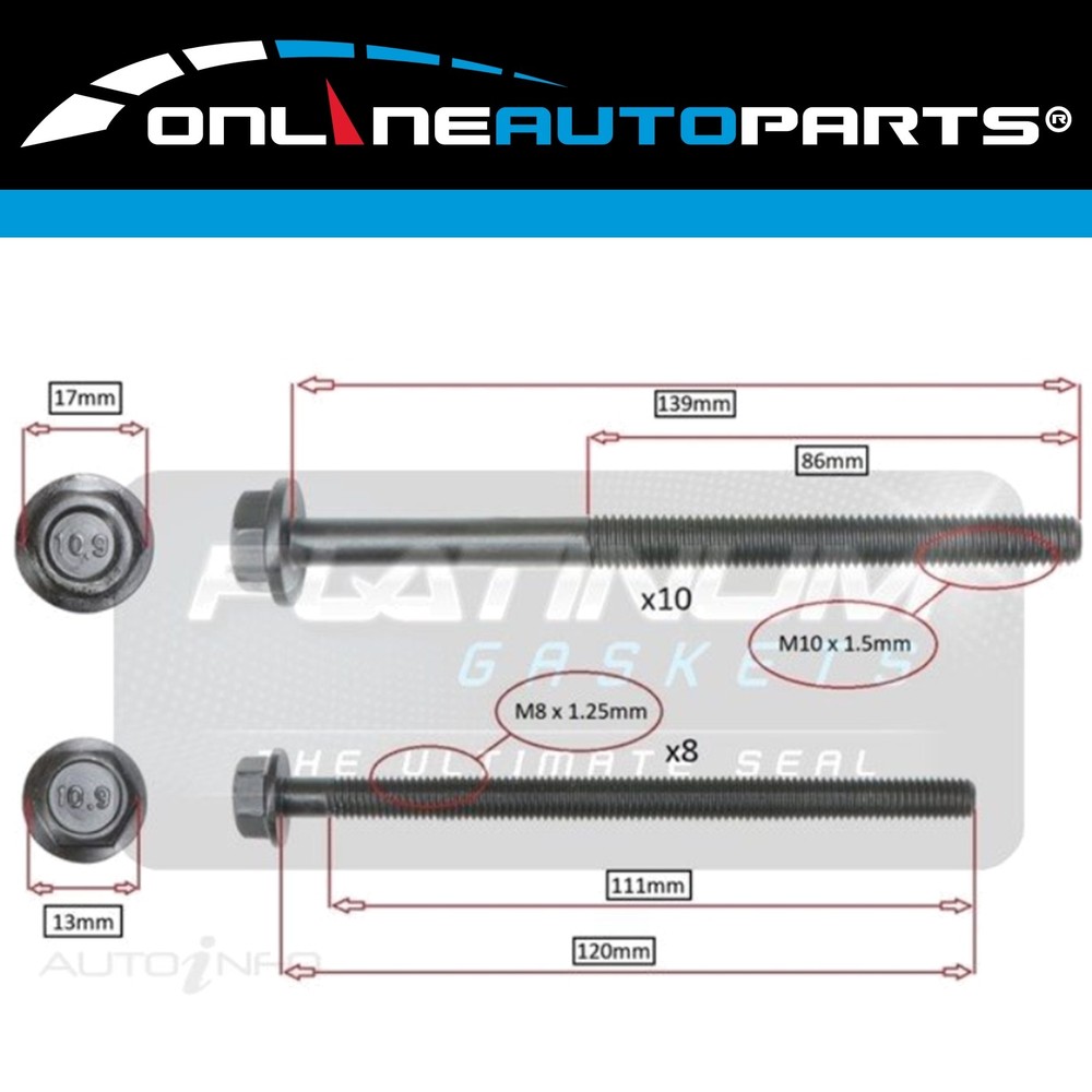 Engine Cylinder Head Bolt Set for Ford Transit VM 4 cyl 2.2L CVRC 2012~2014