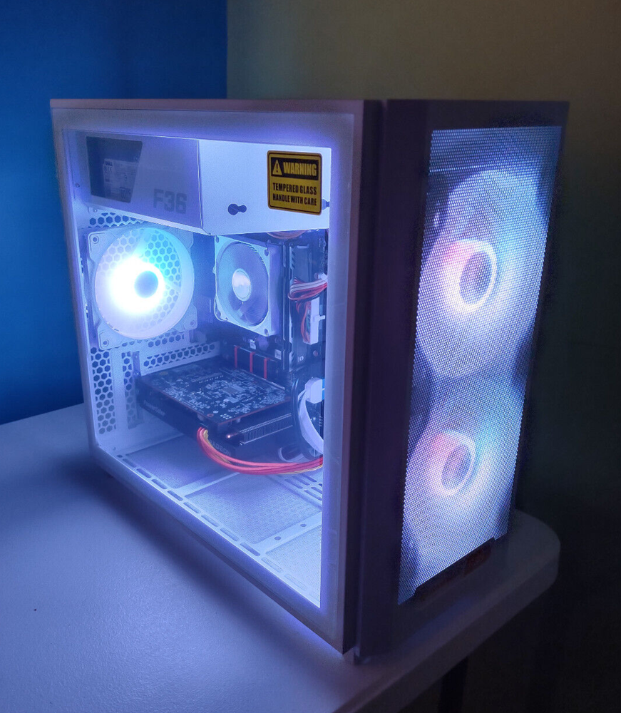 WIN11 ARGB CUSTOM GAMING PC Intel 12th GEN i7 AMD RX 6500XT 16GB RAM SD/HD WIFI