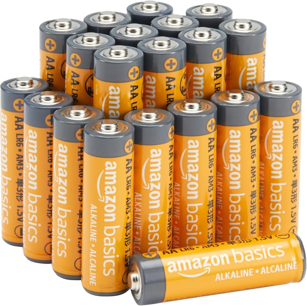 Amazon Basics 20-Pack AA Alkaline High-Performance Batteries, 1.5 Volt, 10-Year