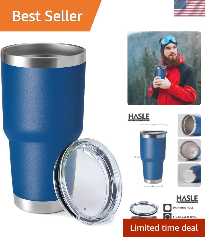 30oz Compact Travel Tumbler in Dark Blue with Double Wall Insulation