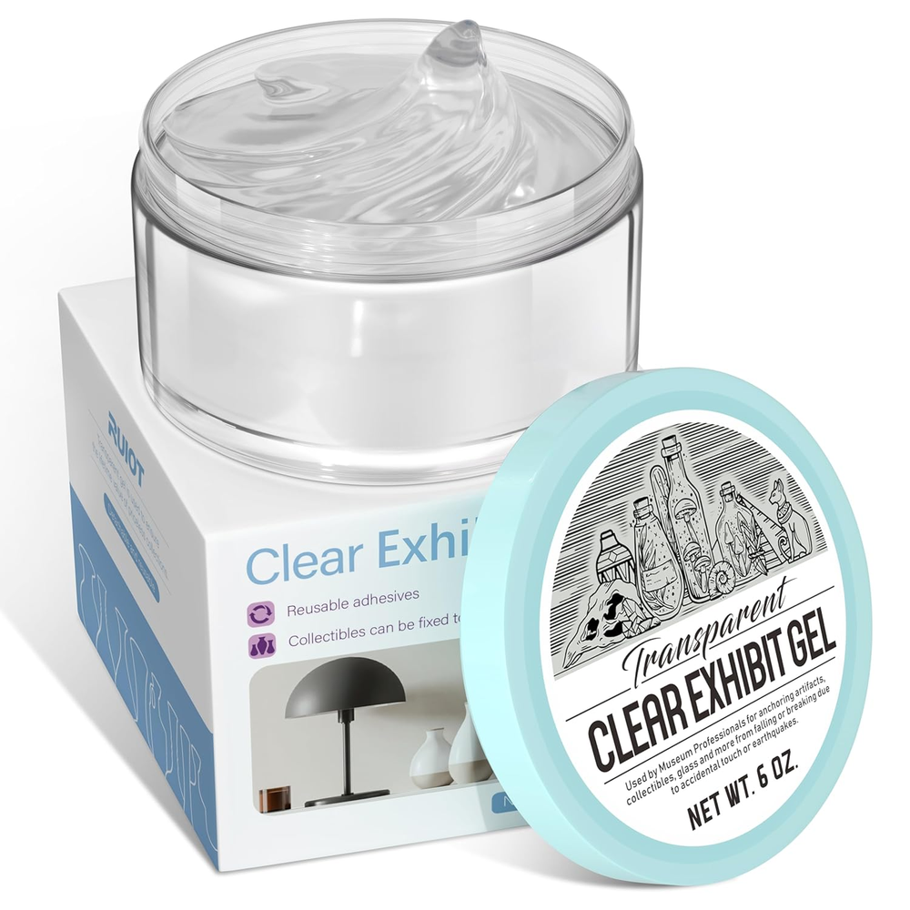 6 Oz Clear Exhibit Gel, Reusable Museum Exhibit Putty to Keep Collections in Pla