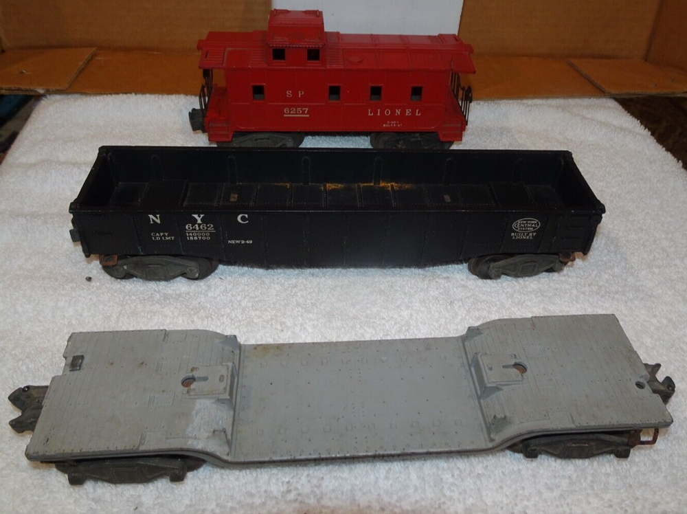 Lionel  6561 Cable Reel Car/6462 Gondola/6257 Caboose PARTS LOT. BOX-8
