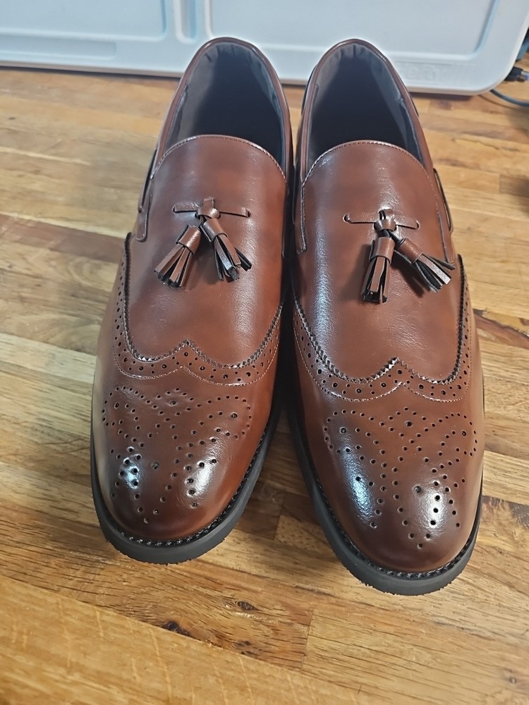 Men's Leather Shoes Brown Size 47