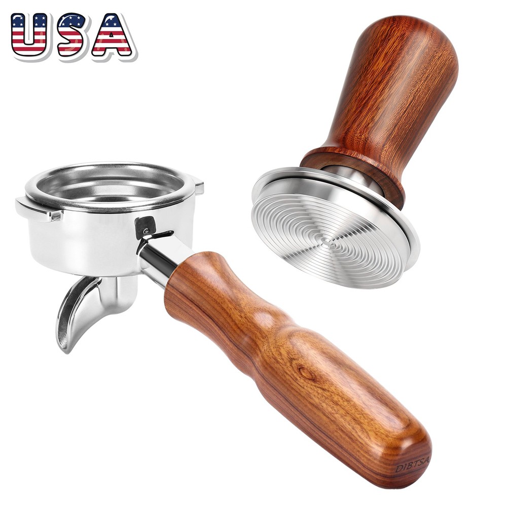 For La Marzocco Espresso Portafilter Coffee Tamper Set Single Spout Wood Handle