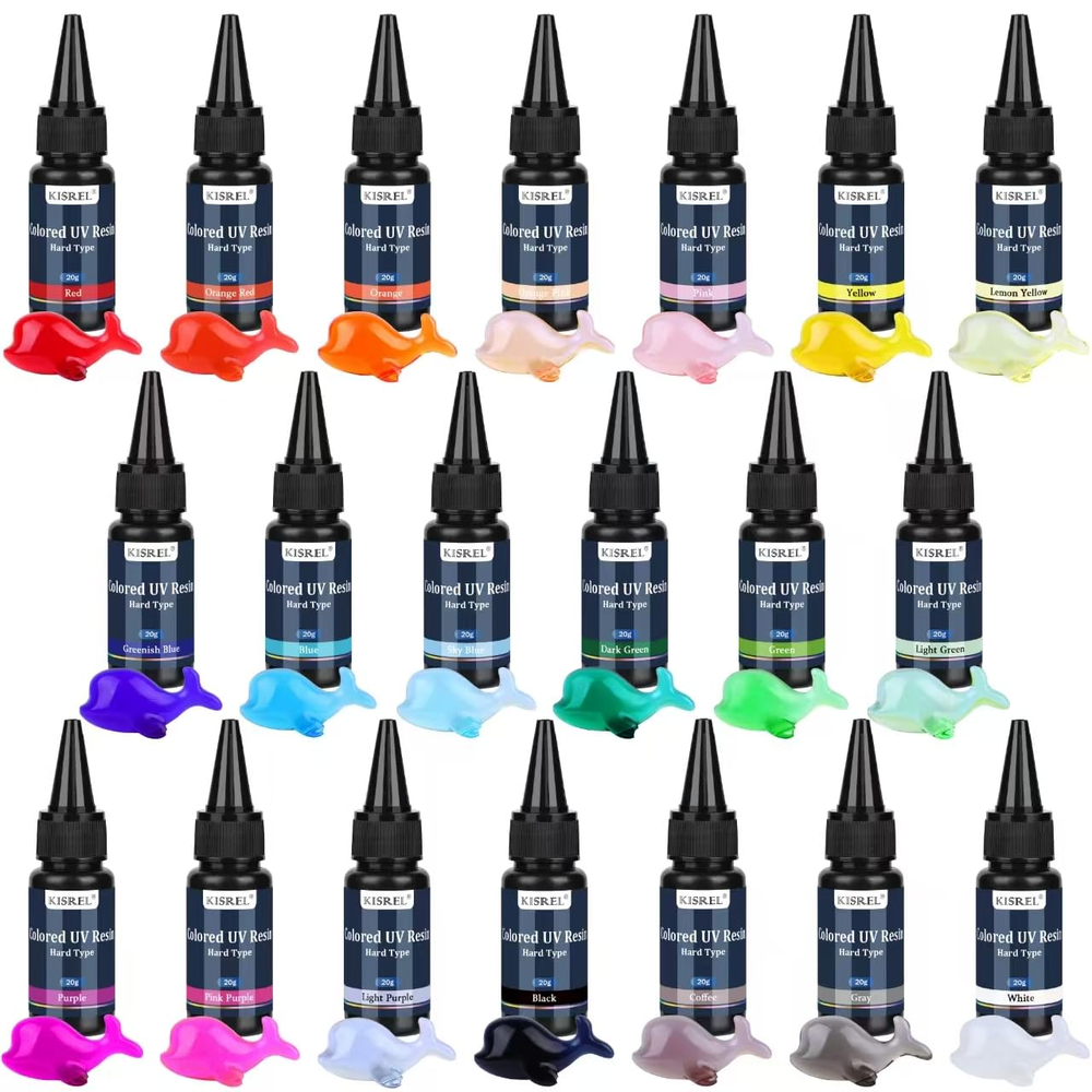 UV Resin 20 Colors 400G UV Resin Kit Transparent Colored UV Resin Rigid Jewelry
