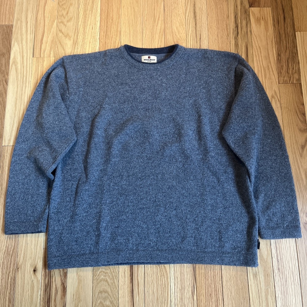 Woolrich Men's Pullover Sweater Wool Mix Size 2XL Knit Crewneck Navy Heather