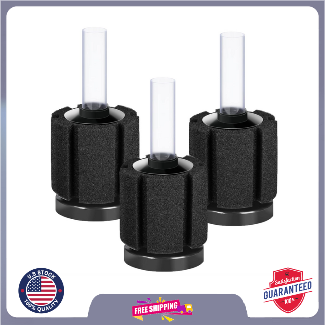 3 Pack Bio Sponge Filter for Betta Shrimp Fry Nano Fish Tanks