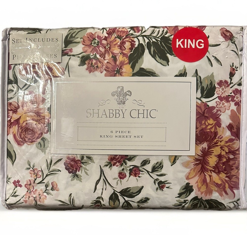 Shabby Chic King Floral 6 Piece Sheet Set
