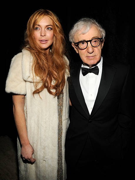 Lindsay Lohan and Woody Allen at 2013 amfAR New York Gala