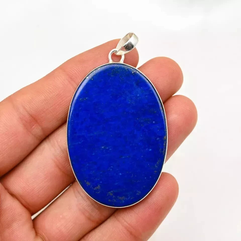 Amazing Lapis Lazuli Gemstone925 Sterling Silver Handmade Jewelry 35 ct Pendant