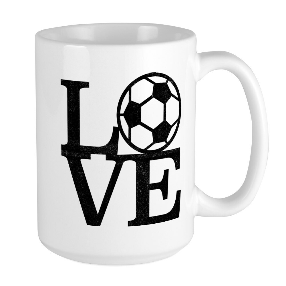 CafePress Love Soccer Coffee Mug, Large 15 oz. White Coffee Cup (73635420)