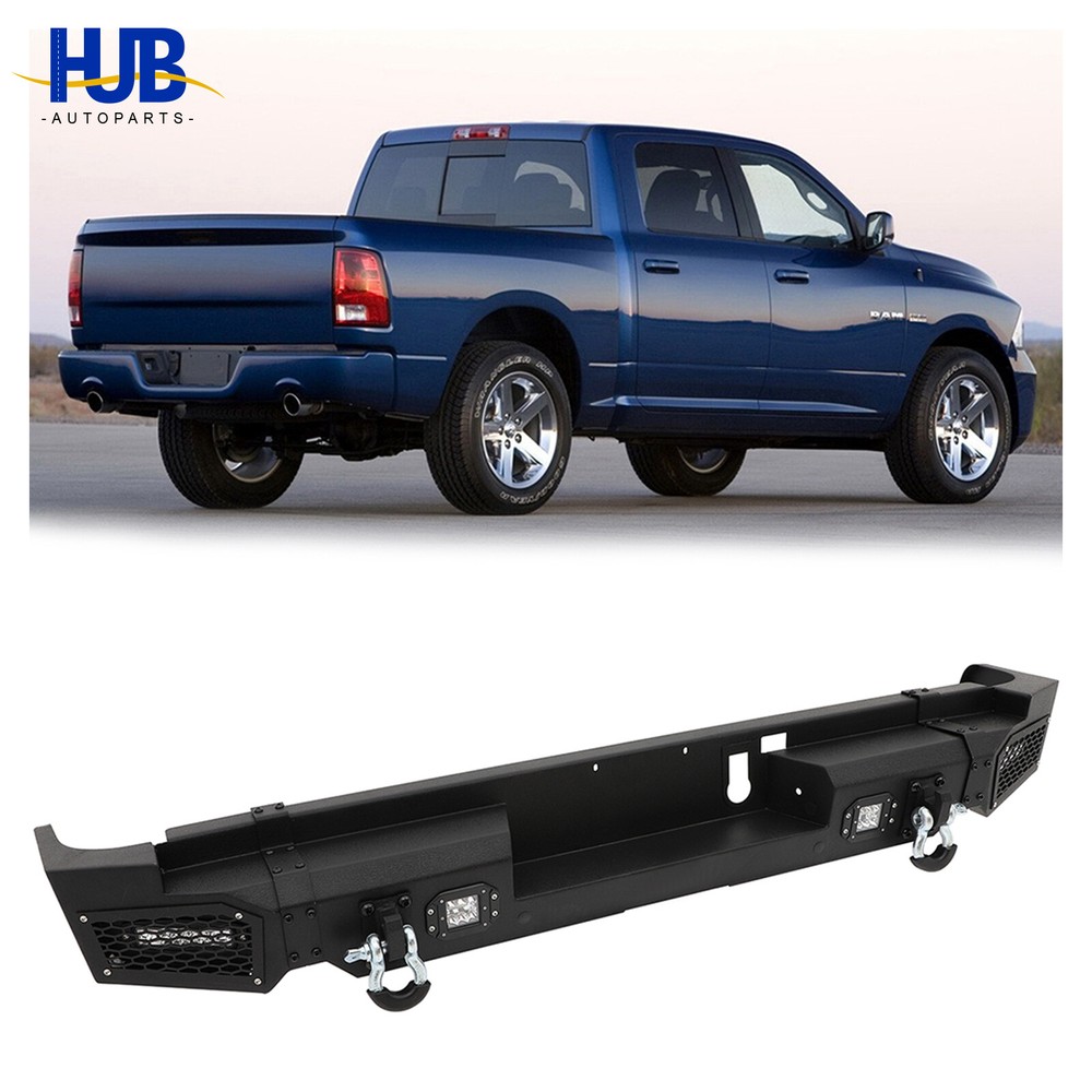 19-21 RAM 1500 Steel Rear Bumper with 144W LED Light Bar & Fog Lamps