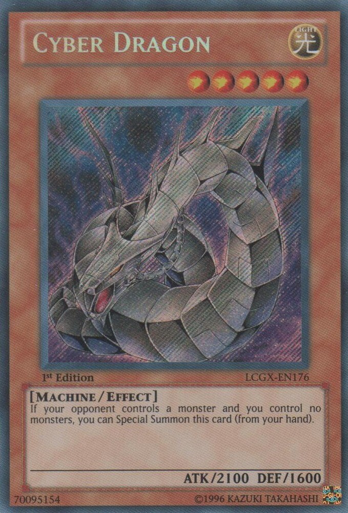 Cyber Dragon LCGX-EN176 Secret Rare 1st Ed MP Condition-image