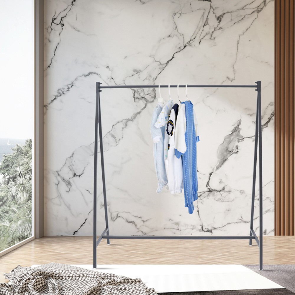 Black Metal Garment Rack Clothes Display Stand for Retail Store