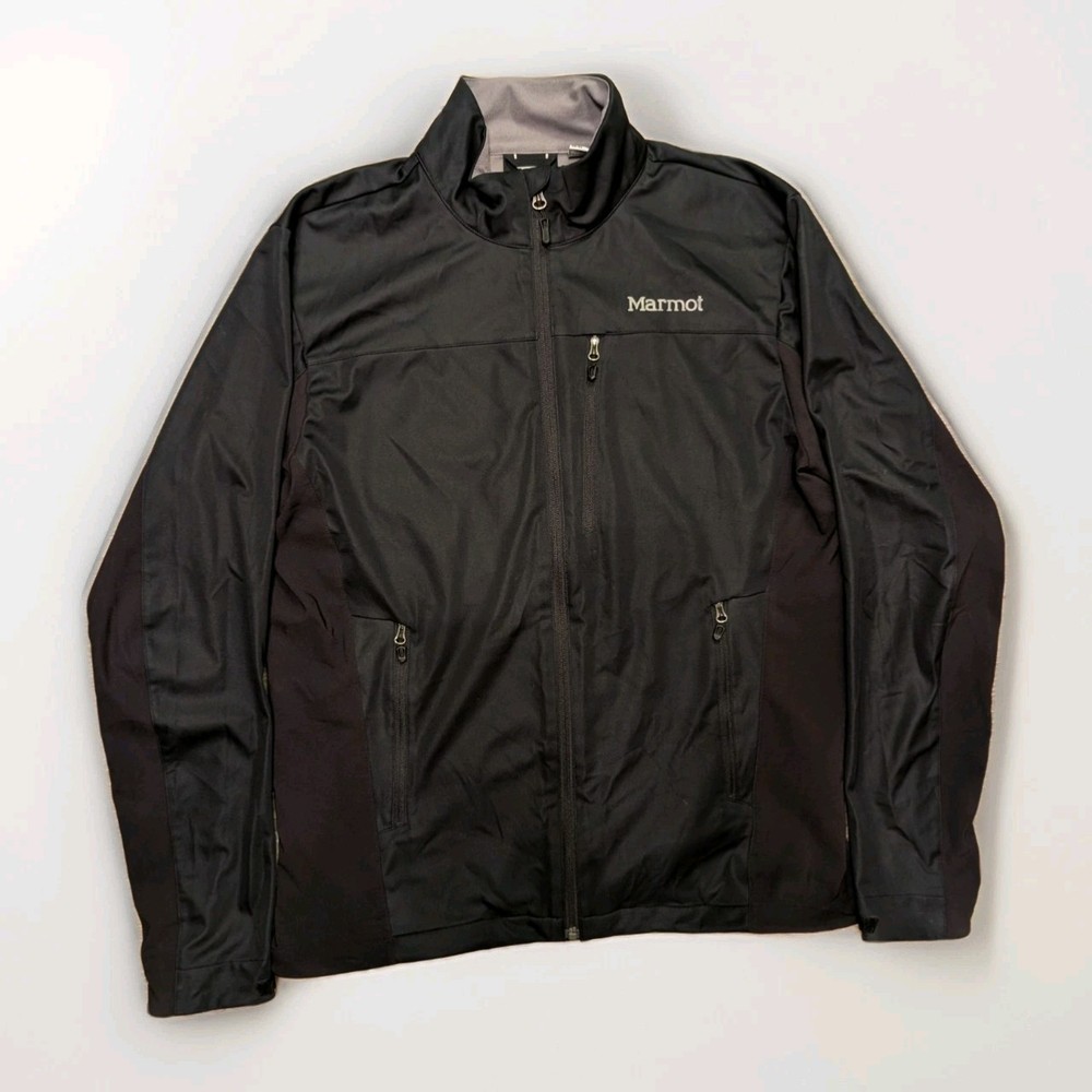 Marmot Windstopper Softshell Jacket Mens M Black Full Zip Gore Windstopper Light