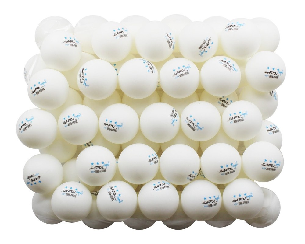 MAPOL 50-Pack Premium 3-Star White Training Ping Pong Balls