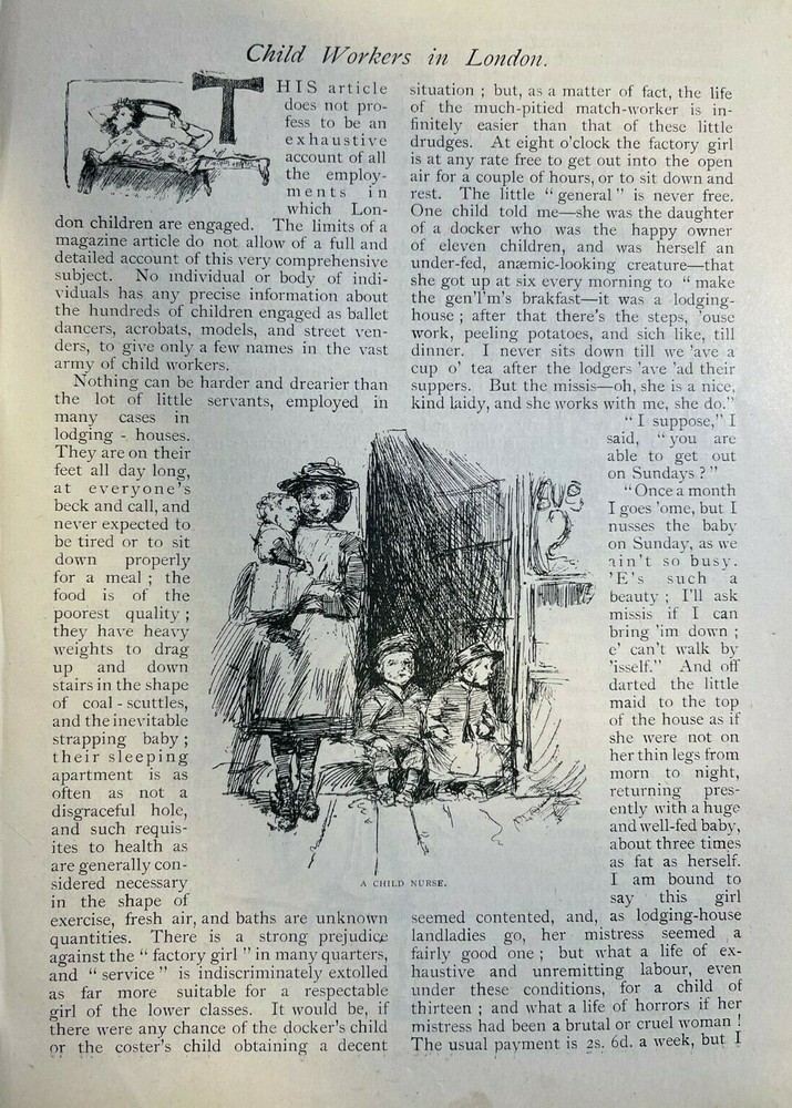 1891 England Child Workers in London illustrated