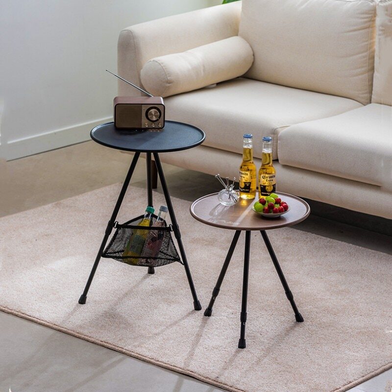 Outdoor Folding Mini Round Table Portable Liftable Table Self-driving Camping