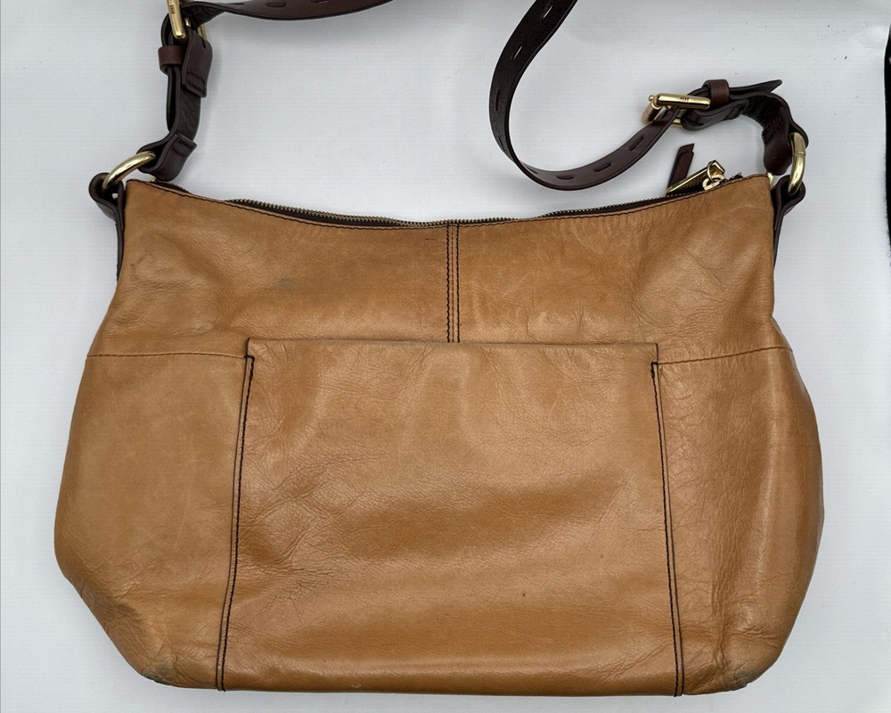 Hobo Brand Charlie Shoulder Bag Camel Brown Purse Soft Real Leather Medium