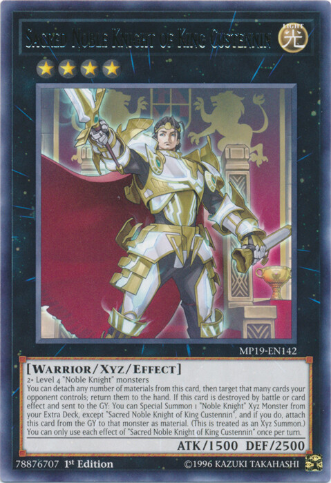 Sacred Noble Knight of King Custennin MP19-EN142 Rare 1st Ed x3 Near Mint