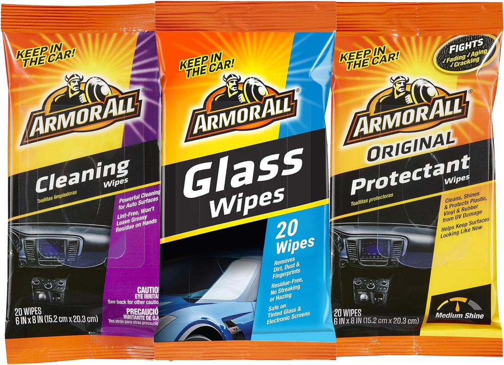 Armor All Wipes 20 Wipes in a Pouch (Protectant, Cleaning and Glass)