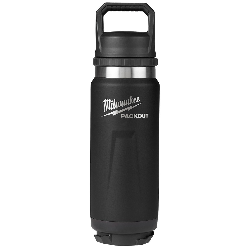 Milwaukee PACKOUT 24-Oz Insulated Black Water Bottle with Chug Lid